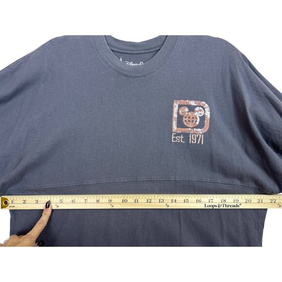 Walt Disney World Sz. M Briar Rose Gold Sequin Gray Long Sleeve Spirit Jersey - Picture 7 of 11